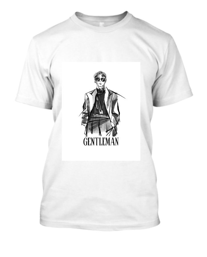 Cool gentleman font t-shirt with boy logo - Front