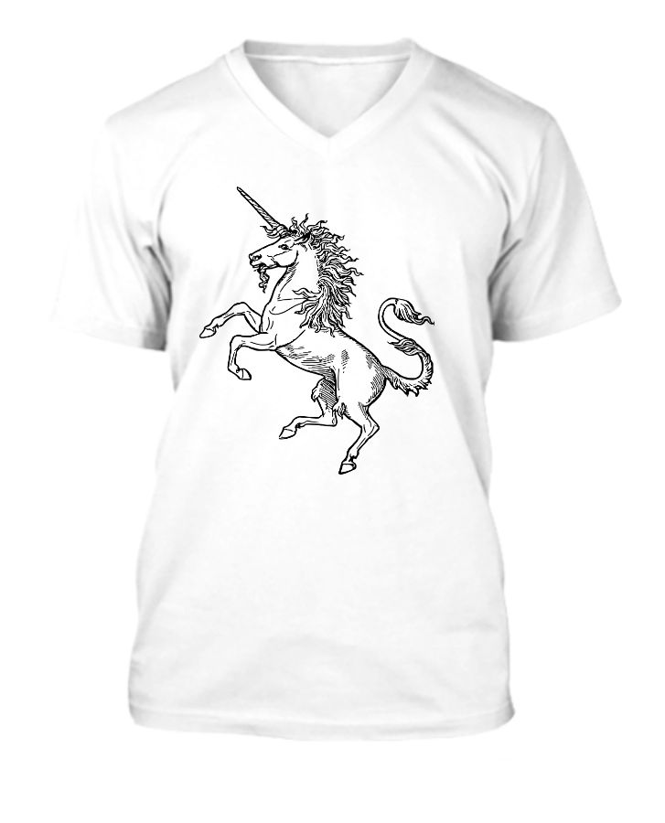Cool unicorn V neck T shirt - Front