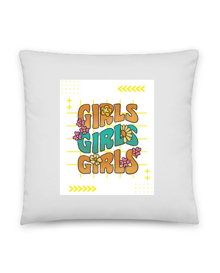 TYMONT Cotton girls text, flower & Characters Sleeping Pillow - Front