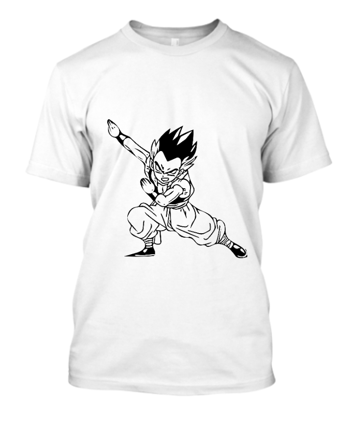 Custom Goku Print T-shirt  - Front