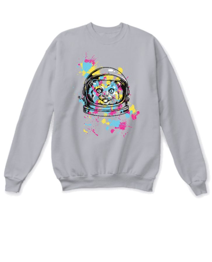 Customized sweet shirt cat colorful  - Front