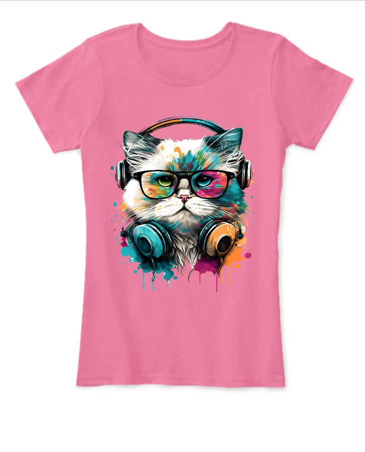 Cute Cat Girls T-shirts - Front