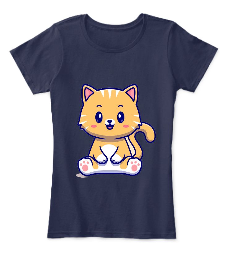 Cute Cat Premium Women Tshirt - Front