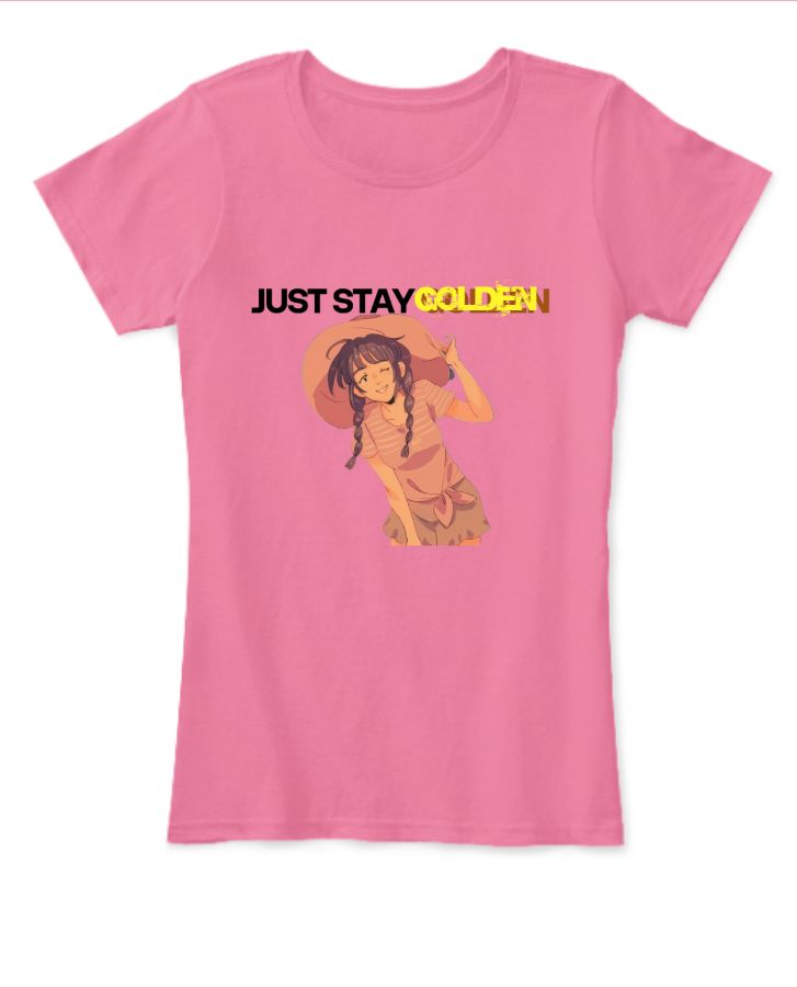 Cute Girl Pink Round Neck T-shirt - Front