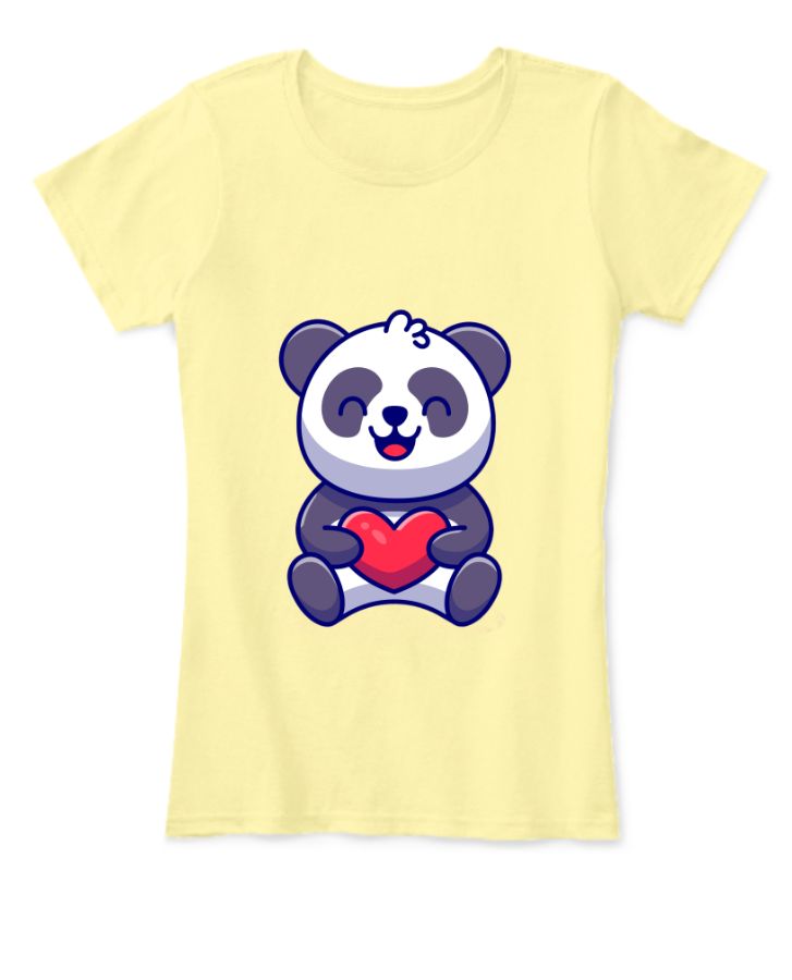 Cute Panda Premium Women Tshirt - Front