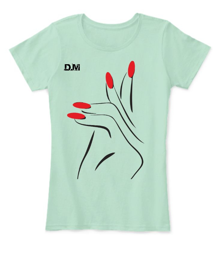DM ROUND NECK SIMPLE WOMENS T-SHIRT - Front