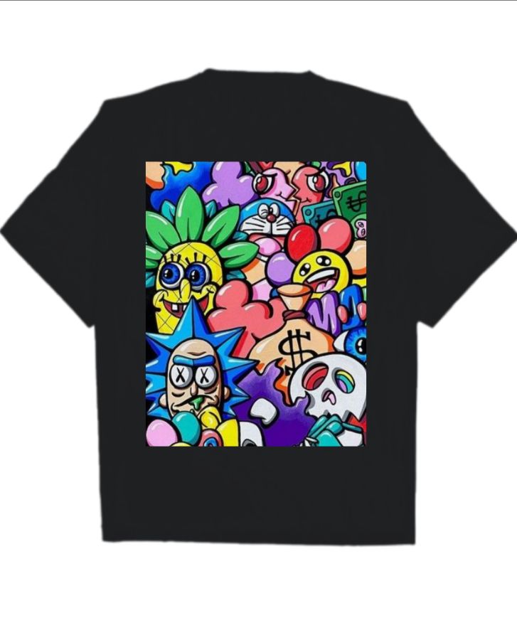 DOODLE OVER SIZED T-SHIRT - Front