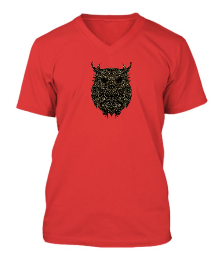 Dark Owl V neck T shirt Men - Front