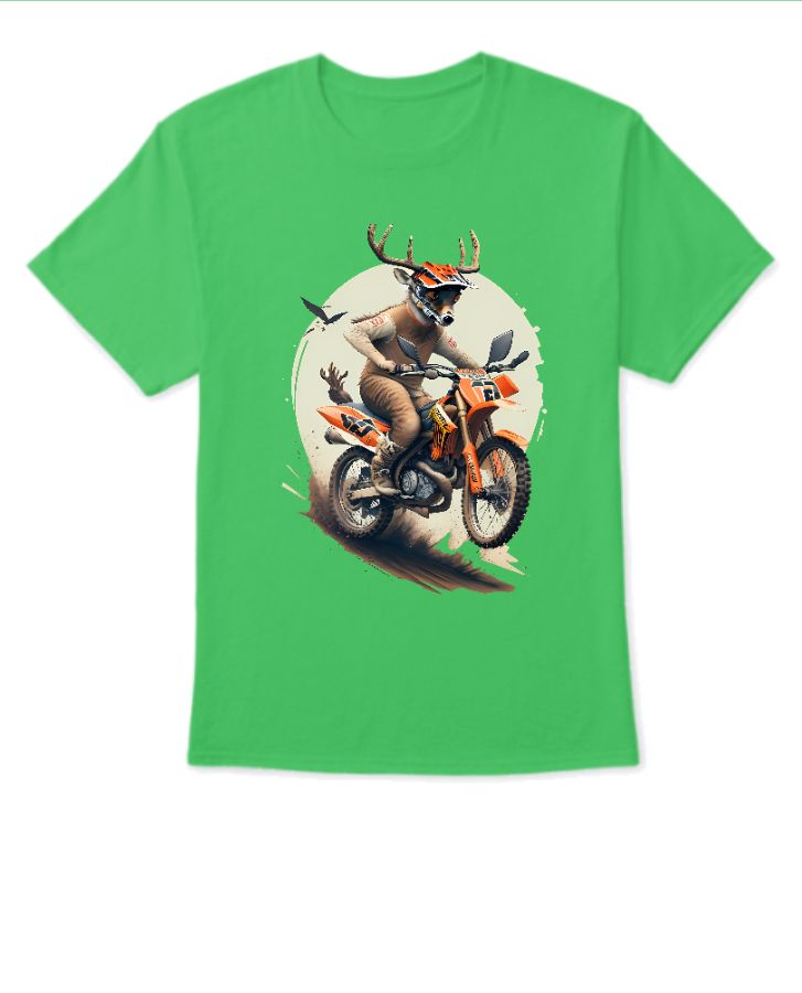 Buckin' the Trend: Deer Riding Motocross with Majestic Style - Front
