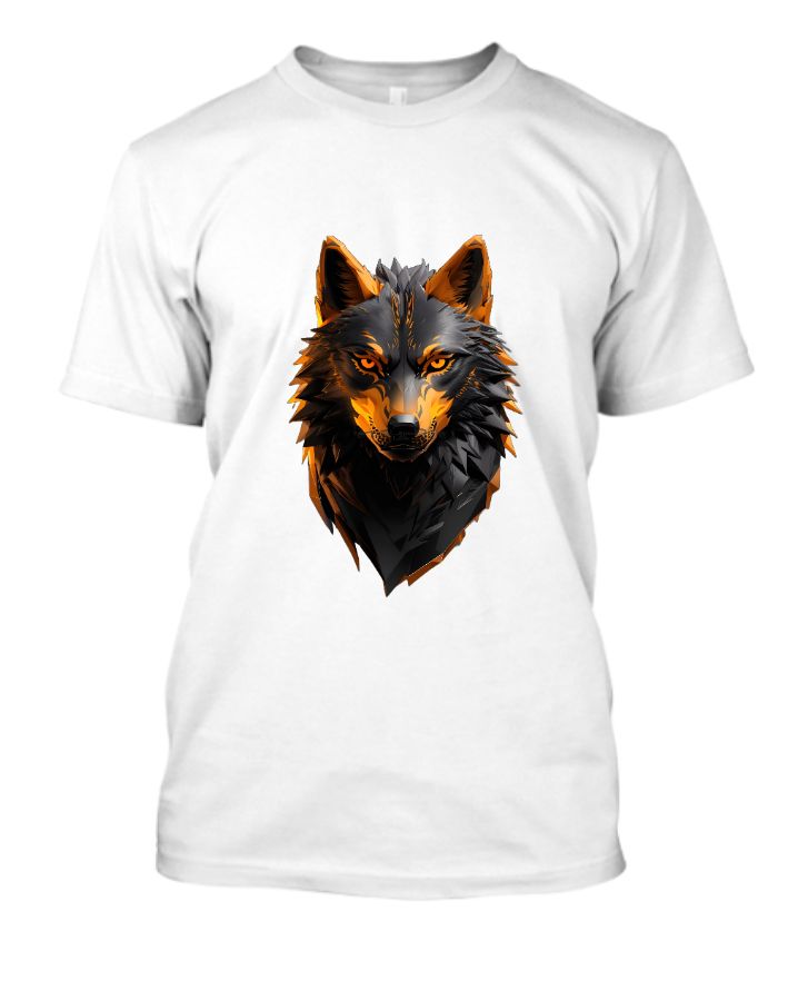 Default Face Wolf icon vector 3d black yellow eyes with an ora - Front