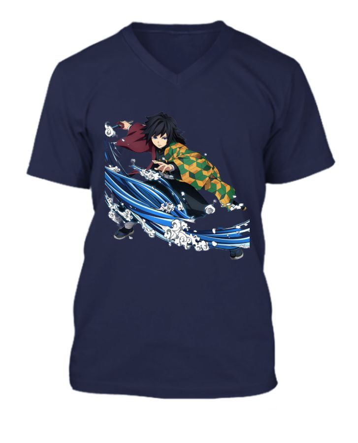 Demon Slayer Tanjiro V-neck Tshirt - Front