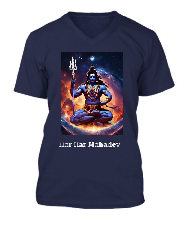 “Har Har Mahadev: Divine Lord Shiva Graphic T-Shirt” - Front