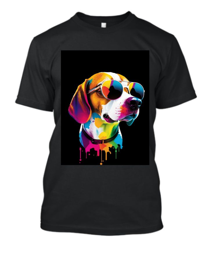 Dog printed half sleeve T-shirt  - Front