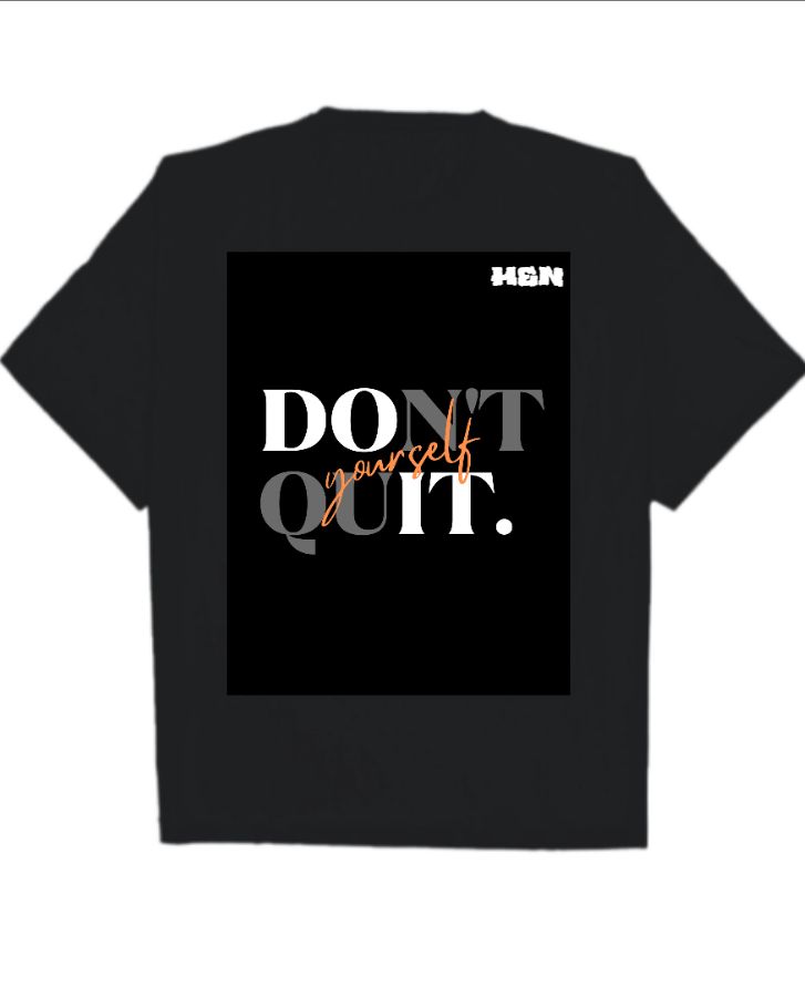 Don't Quit | Do it yourself-Black Oversized Tees - Front