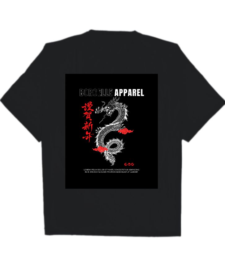 Dragon pattern Oversized t-shirt - Front