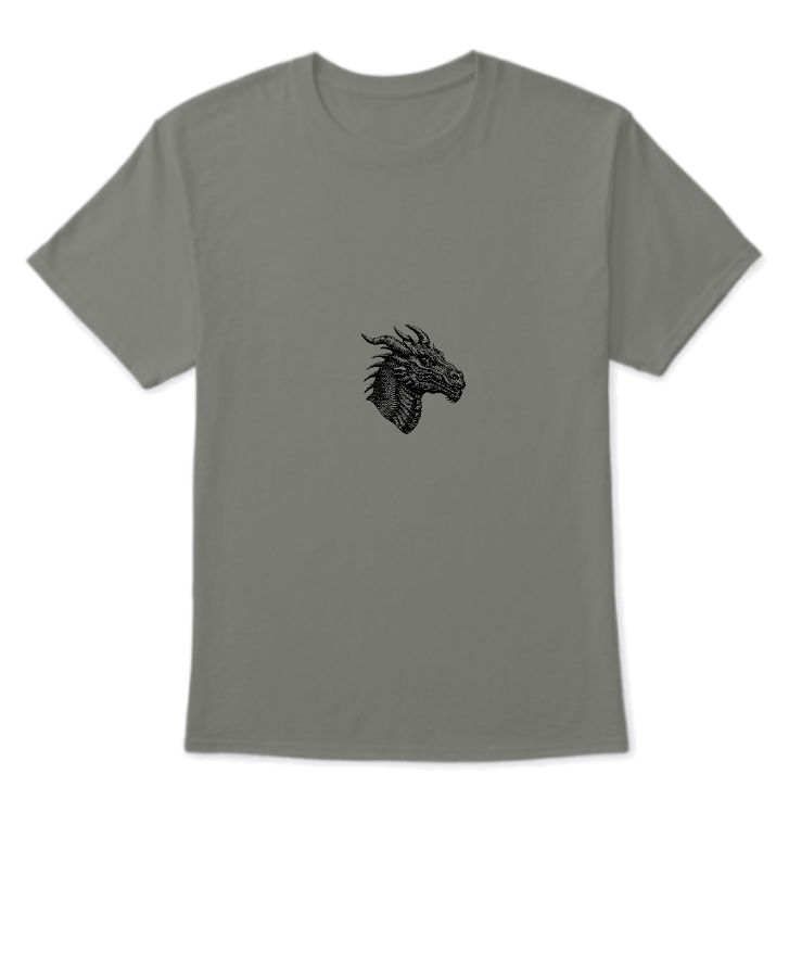 Dragon print T shirt with round neck - Front