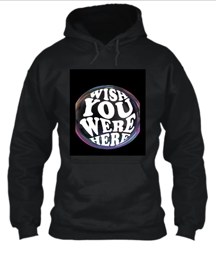Elegance in Black: Printed Hoodie for Effortless Style - Front