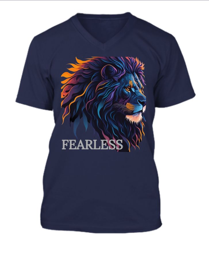 FEARLESS | V-Neck Half Sleves T-shirt - Front