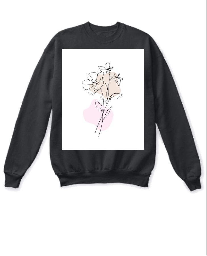 FLOWER DESIGN SWEATSHIRT  - Front