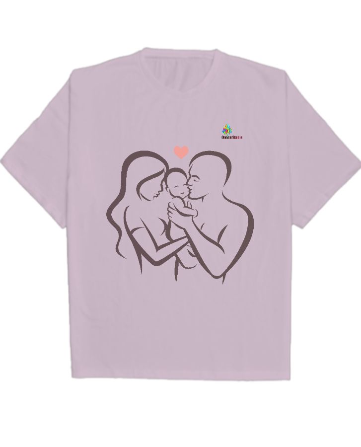 Family lover over sized half sleeve teashirt  - Front