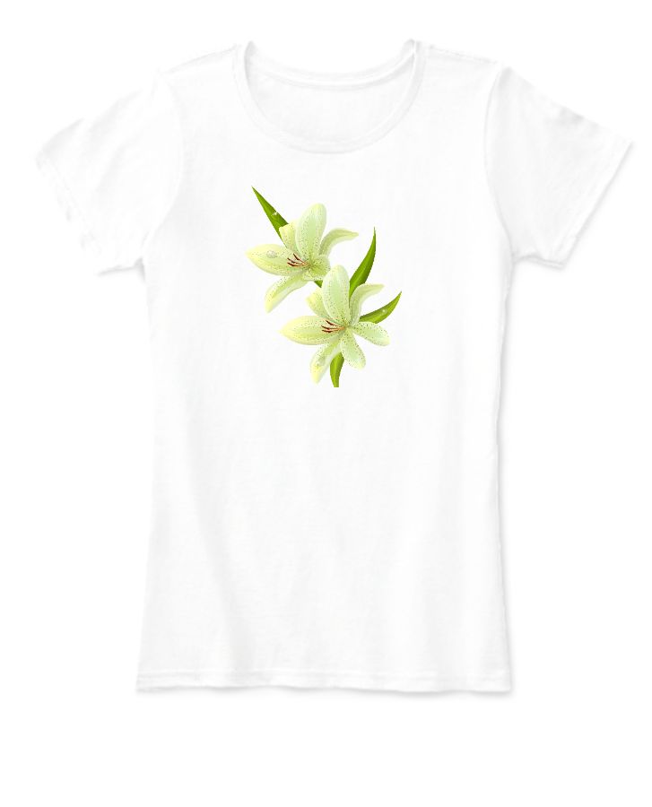 Flower Round Neck T-shirt - Women's - Front