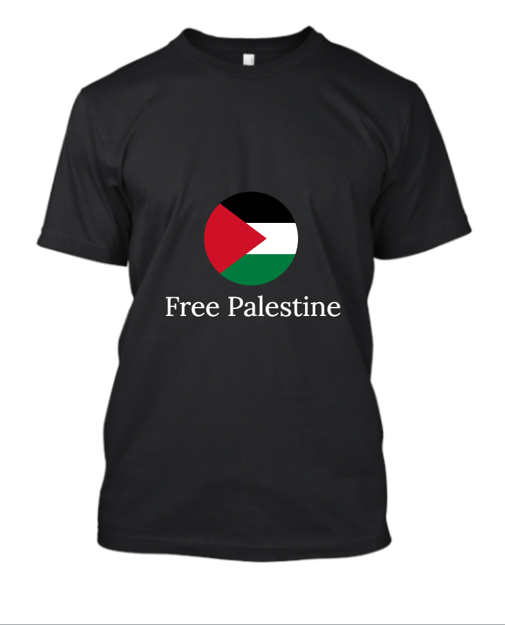 Free Palestine Themed black tshirt - Front