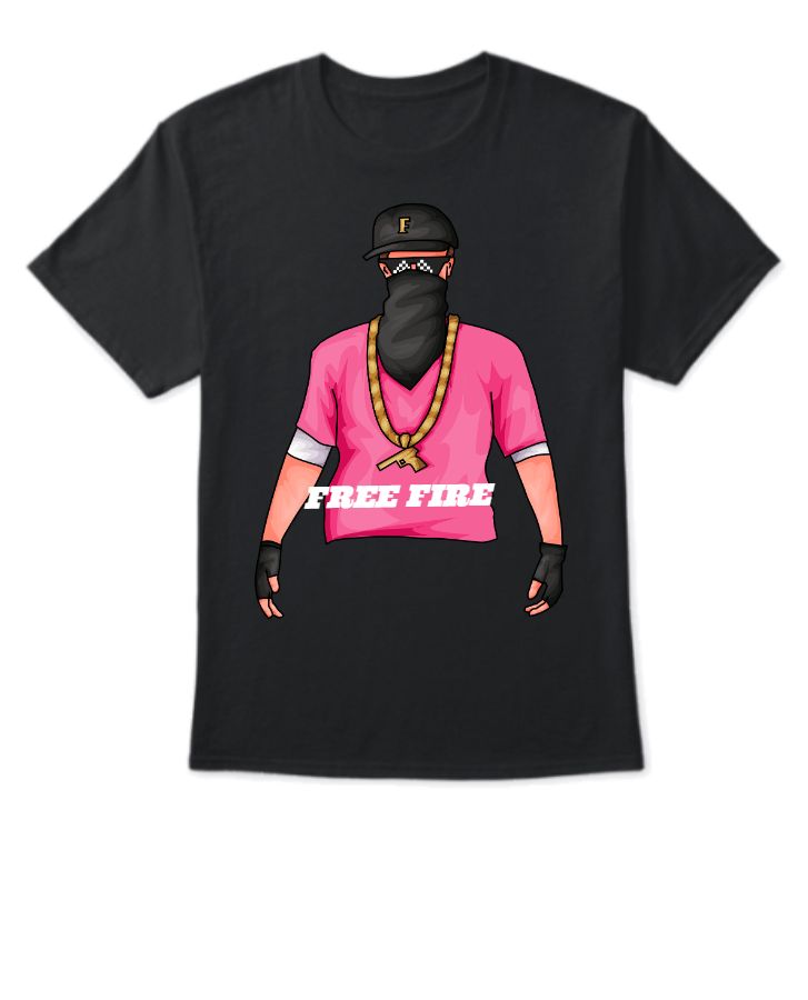 Free fire Official merchant for ff lovers half sleve t-shirt. cool to wear it at  reasonable price. - Front