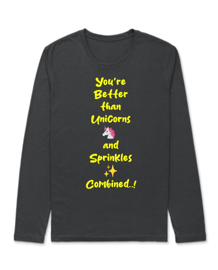 Full Sleeve T-Shirt | Unicorn & Sprinkle - Front