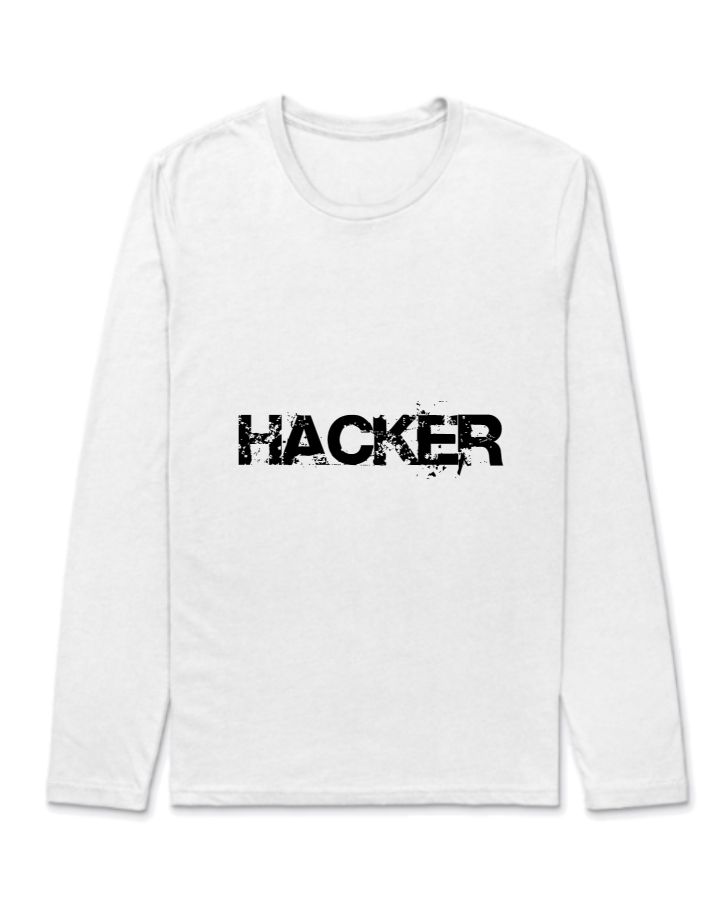 Full seleves T-Shirt HACKER designed.  - Front