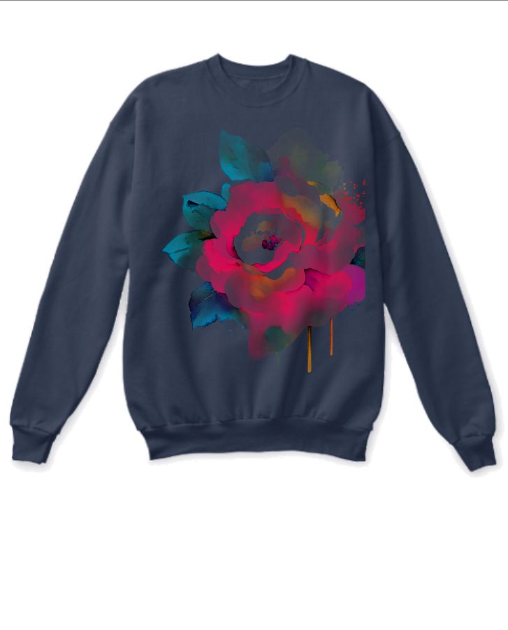 Full sleeve Flower Printed T-Shirt - Front