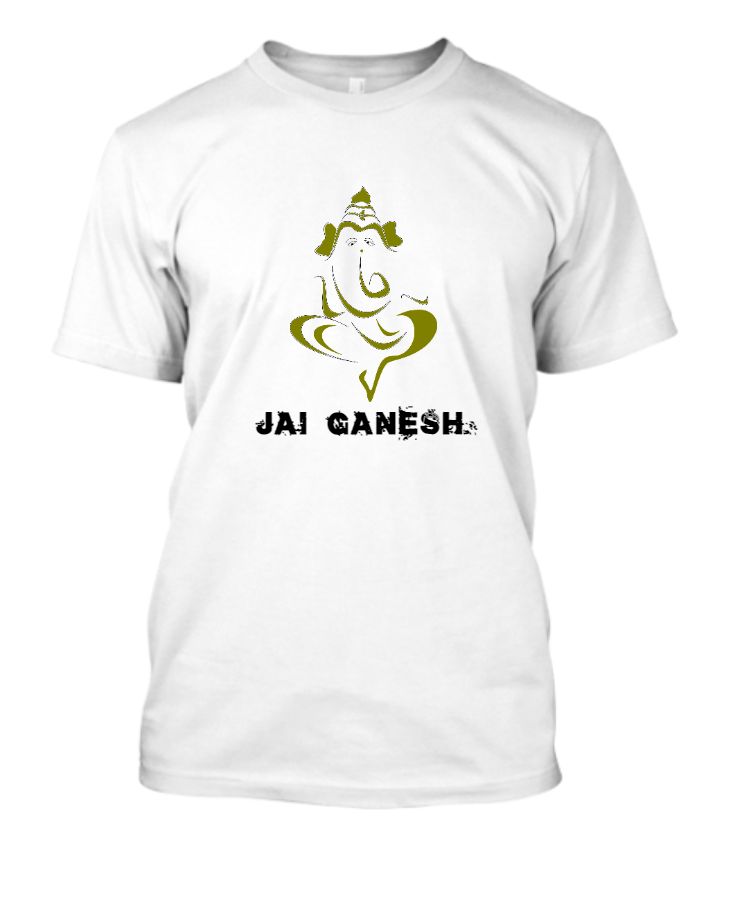 GANESH PRINT T SHIRT WHITE COLOUR  - Front