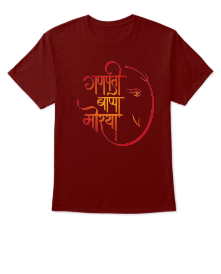 GANPATI  COTTON BLACK T-SHIRT - Front