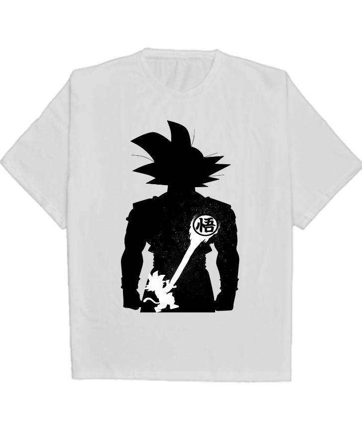 GOKU SHADOW HALF SLEEVES OVER SIZE T-SHIRT - Front