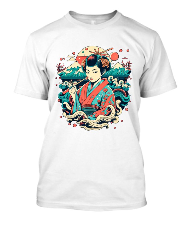 Geisha and Temple Half sleeve T-shirt  - Front