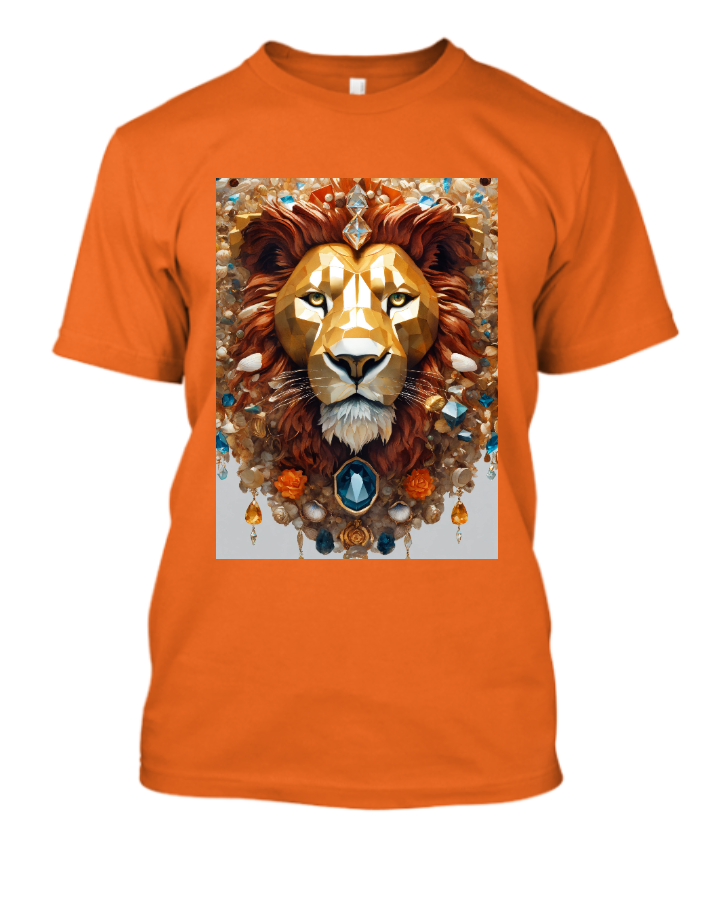 Geometric Majesty: Lion Mane T-Shirt Collection - Front