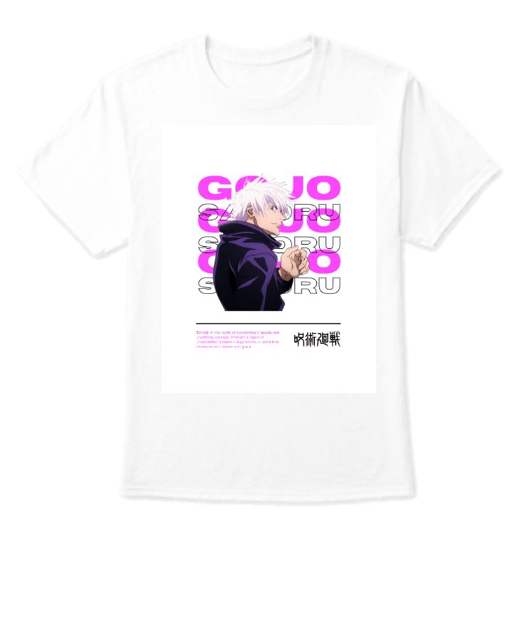 Gojo Satoru minimal white tee - Front