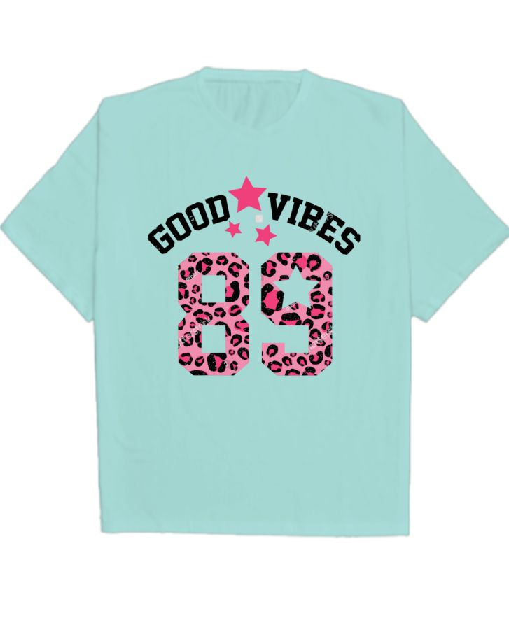 Good Vibes Design Oversized T-Shirt  - Front