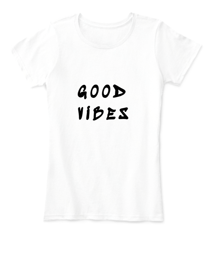 Good vibes half sleeves tshirt for women - Front