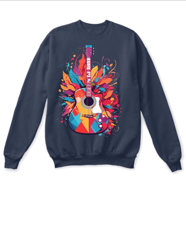 Guitar Printed Sweat Shirt - Front