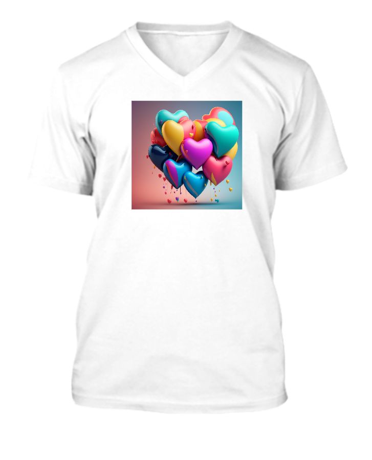 HEART AIR BALLON PRINT HALF SLEEVE TSHIRT - Front