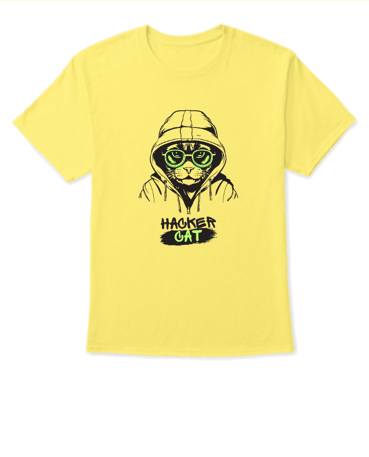 Hacker Cat T shirt - Front