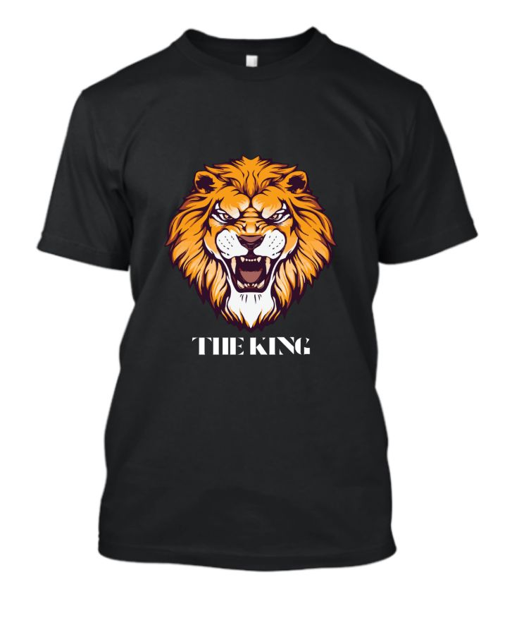 Half Sleeve Lion-Printed T-Shirt - Front