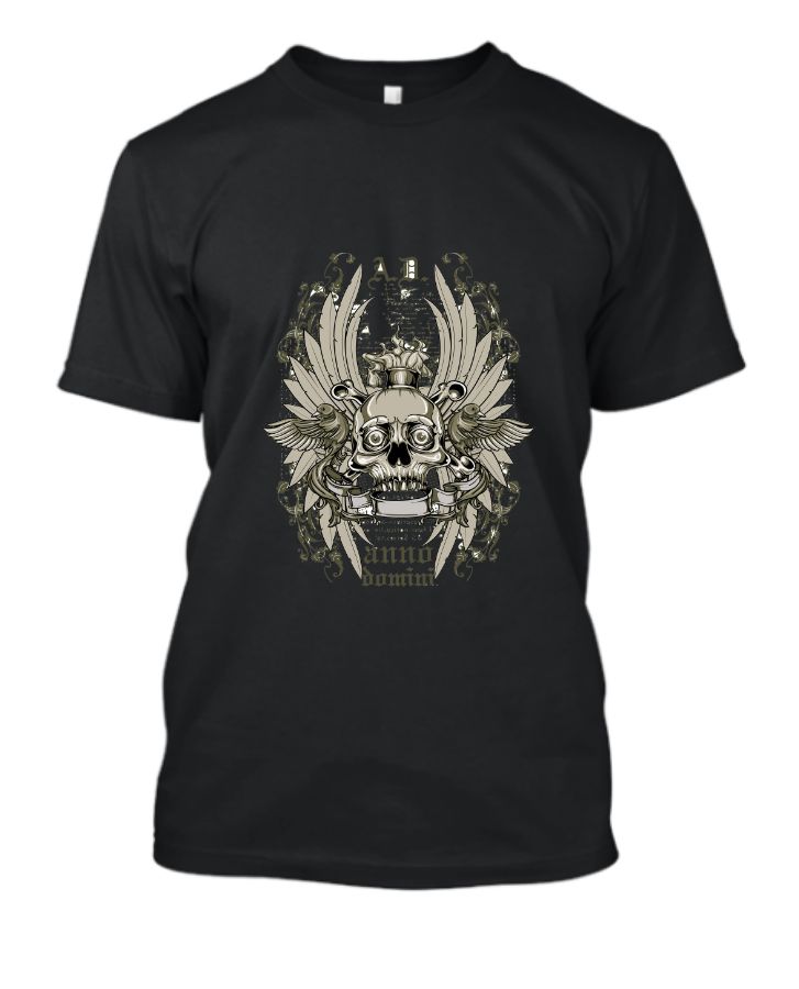 Half Sleeve Skull Printed T-shirt - Front