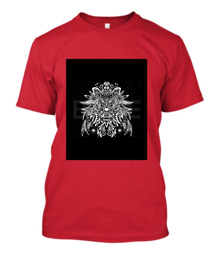 Half Sleeves Printed T-Shirt (Brave Pattern) - Front