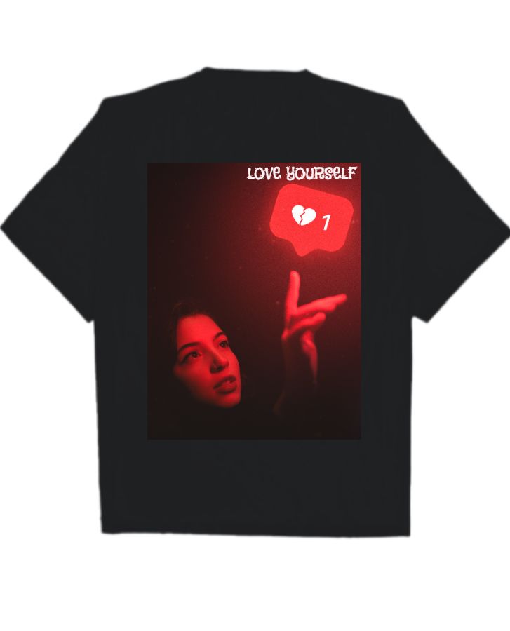Half sleeve T-shirt-Over sized Black  - Front