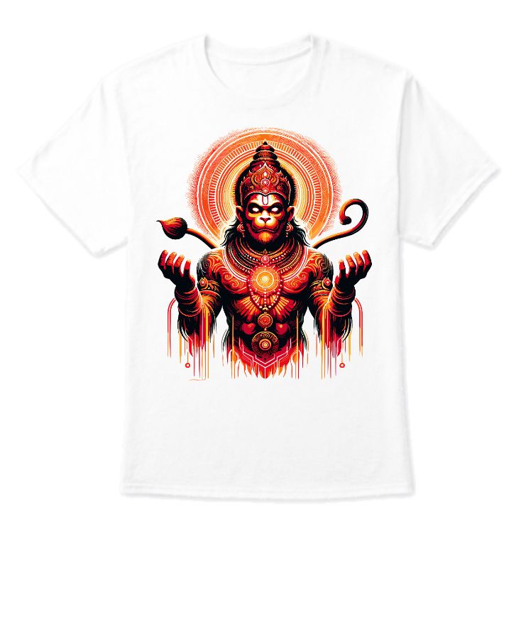 Hanuman Unisex Slit Fit T Shirt (Both Side) - Front
