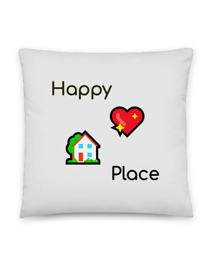 Happy Place | Throw Pillow | #CozyCompanion - Front