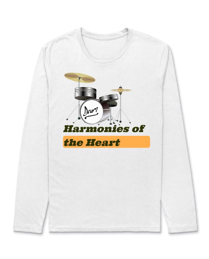Harmonies of the Heart Full Sleeve T-Shirt Color Black White Blue Red Gray Dark Blue - Front