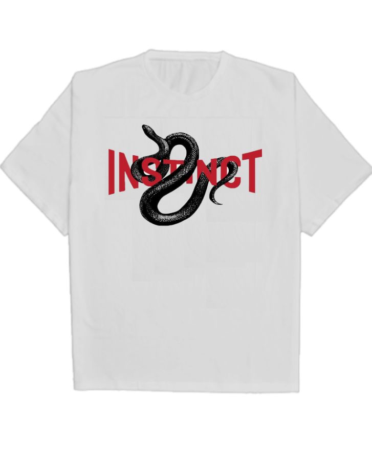 Instinct printed oversized t-shirt. - Front