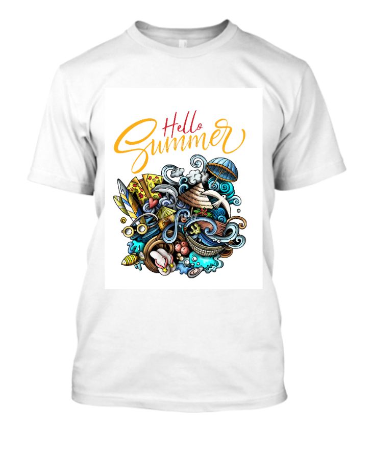 Hello Summer Print T-Shirt - Front